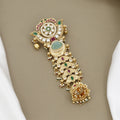 Antique Gold Multi-Stone Jadatirami / Choti Hair Ornament with Jhumka Drop
