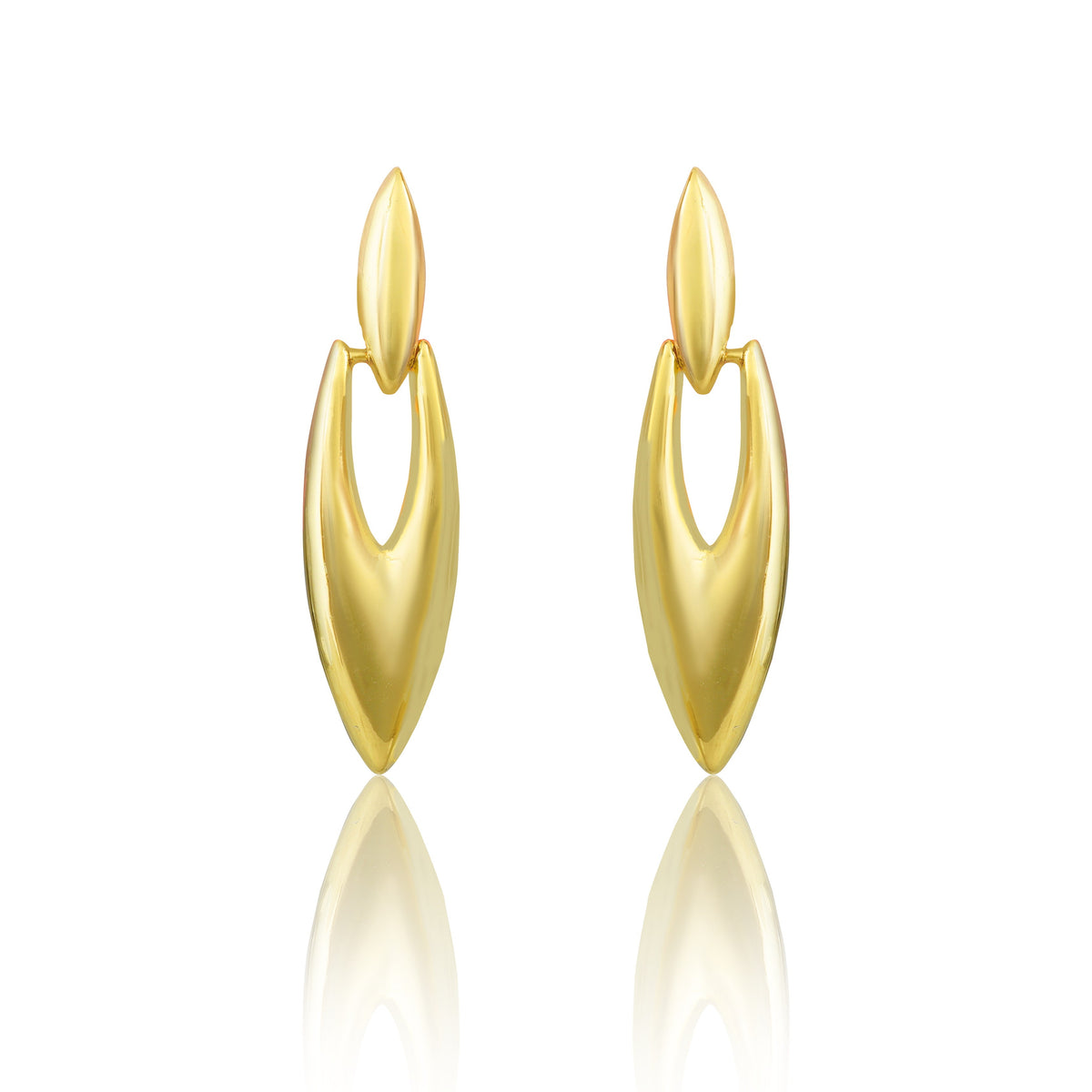 Shinning Gold Polish Sterling Western Earrings