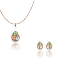 Rosepolished Swarovski Pear Shape Pendent Set