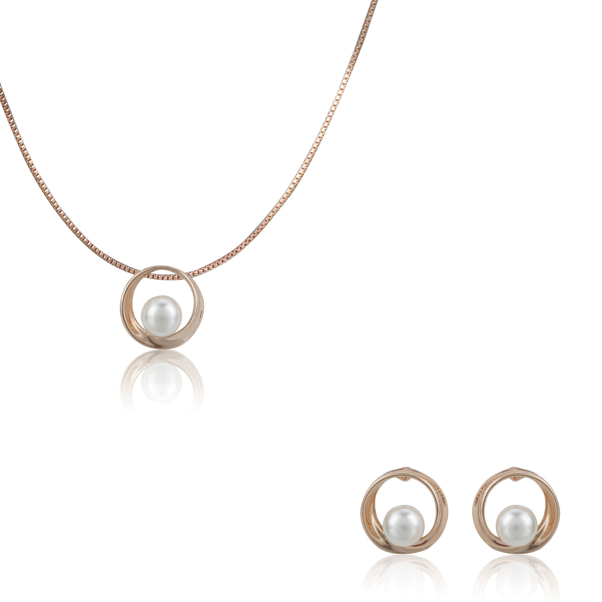 Rosepolished Swarovski Designer Pendent Set
