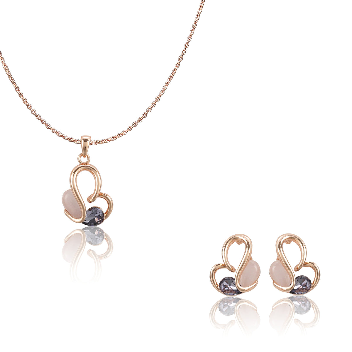 Rosepolished Trendy Design Swarovski Design Pendent Set