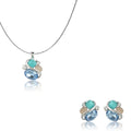 Silverpolished Swarovski Multi Stone Pendent Set