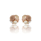Rose Polish Swarovski Design Sterling Party Earrings