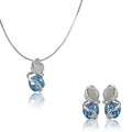 Silverpolished Swarovski Multi Stone Pendent Set