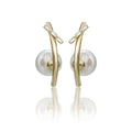 New Sterling Fancy Earrings With Big Perl
