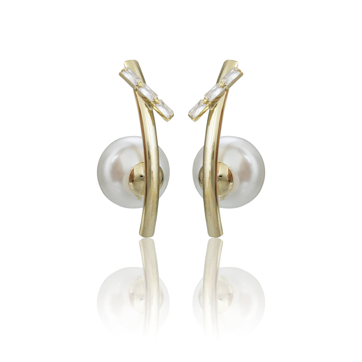 New Sterling Fancy Earrings With Big Perl