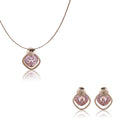 Rosepolished Swarovski Pink Stone Pendent Set