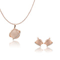 Rosepolished Diamond Swarovski Circle Shape Pendent Set