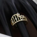 Gold Polished Modern Architectural Crown Free Size Ring