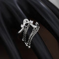 Silver Molten Lava Fringe Ring