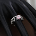 Heart-Cut Pink Zircon Adjustable Ring