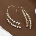 Statement Double Pear-Shaped Diamond Ear Cuff in Yellow Gold