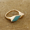 Geometric Turquoise Inlay Bypass Ring