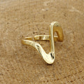 Gold Tone Wave Adjustable Ring