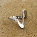 Silver Tone Wave Adjustable Ring