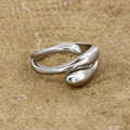 Silver Teardrop Wrap Adjustable Ring