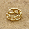 Gold Plated Textured Link Open Ring