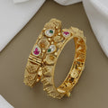 Traditional Gold Toned Patla Set with Navratna Stones
