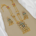 Ethnic Gold-Plated Peacock & Jhumki Necklace Set with Meenakari Work