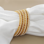 Antique Set of 4 Bangle Set with Ruby and Pearl Detailing