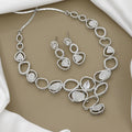 Sparkling Scrollwork Zirconia Necklace and Earring Set