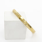 Gold Polished Geometric Design Starling Panjabi (8mm) Kada(24gm)