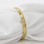 Gold Polished Geometric Design Starling Panjabi (8mm) Kada(24gm)