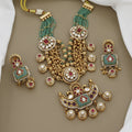 Grand Gold Tone Necklace Set with Kundan, Ruby & Emerald Stones