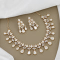 Antique Gold Kundan Necklace with Polki & Pearls With Colors
