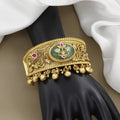 Antique Heritage Style with Carved Green Stone Kada