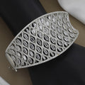 Dramatic Wide Lattice CZ Statement Cuff Diamond Kada