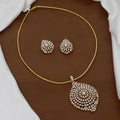 Grand Paisley/Teardrop CZ Diamond Pendant Set