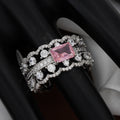 Vintage Inspired Pave Diamond Cocktail Free-Size Ring