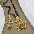 Traditional Antique Mangalsutra Set with Matching Earrings