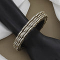 Stackable Mehndi-Tone Sparkling American Diamond/CZ Bangle Set