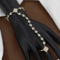 Elegant Mehndi Tone CZ Hand Hath Panja Bracelet