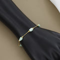 Minimalist Gold Link Bracelet with Stone Accents With Colors