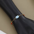 Minimalist Gold Link Bracelet with Stone Accents