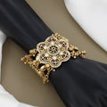 Traditional Indian Antique Gold Floral Statement Bracelet