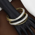 Modern Gold-Toned American Diamond Designer Bangle Set