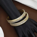 Two-Tone Gold Plated American Diamond Bangles - Set of 2