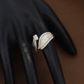 Two-Tone American Diamond Crossover Designer Ring