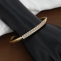 Gold Triple-Row Pave Diamond Bangle  Bracelet