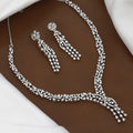 Silver Polished Exquisite CZ Necklace & Earring Set (Copy)