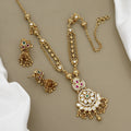 Gold Plated Kundan & Stone Work Long Necklace Set