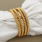 Traditional Gold-Plated Twisted Rope Antique Bangles Set