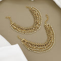 Antique Gold Multi-Layered Pearl Ear Chains