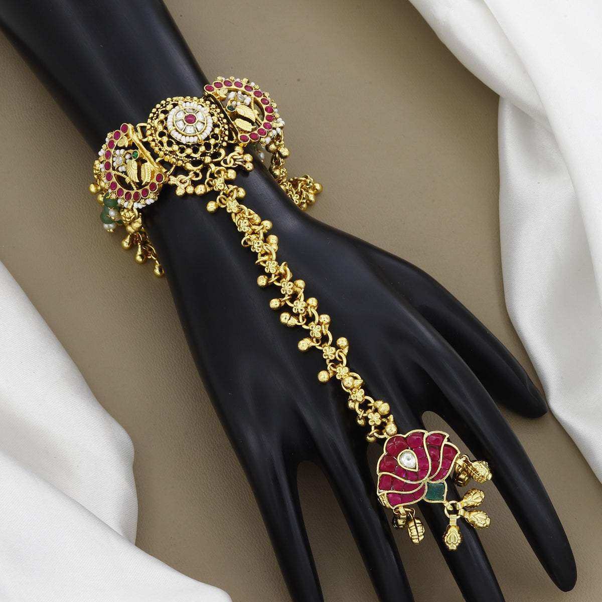 Traditional Red Antique Wedding Haathphool