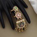 Antique Gold-Plated Long Multi-Finger Statement Ring
