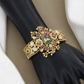 Antique Traditional Kundan & Pearl Gold Bangle Kada